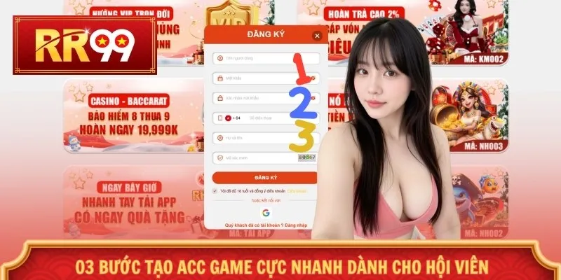 03 bước tạo acc game cực nhanh dành cho hội viên